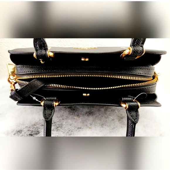 NWT Coach Mini Lillie Carryall Black Satchel with Gold Details - Picture 7 of 7